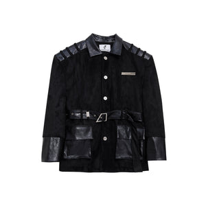 Deconstructed-Oversized-Blazer---Suede-Panels---Streetwear-Shoulder-Pads-Black