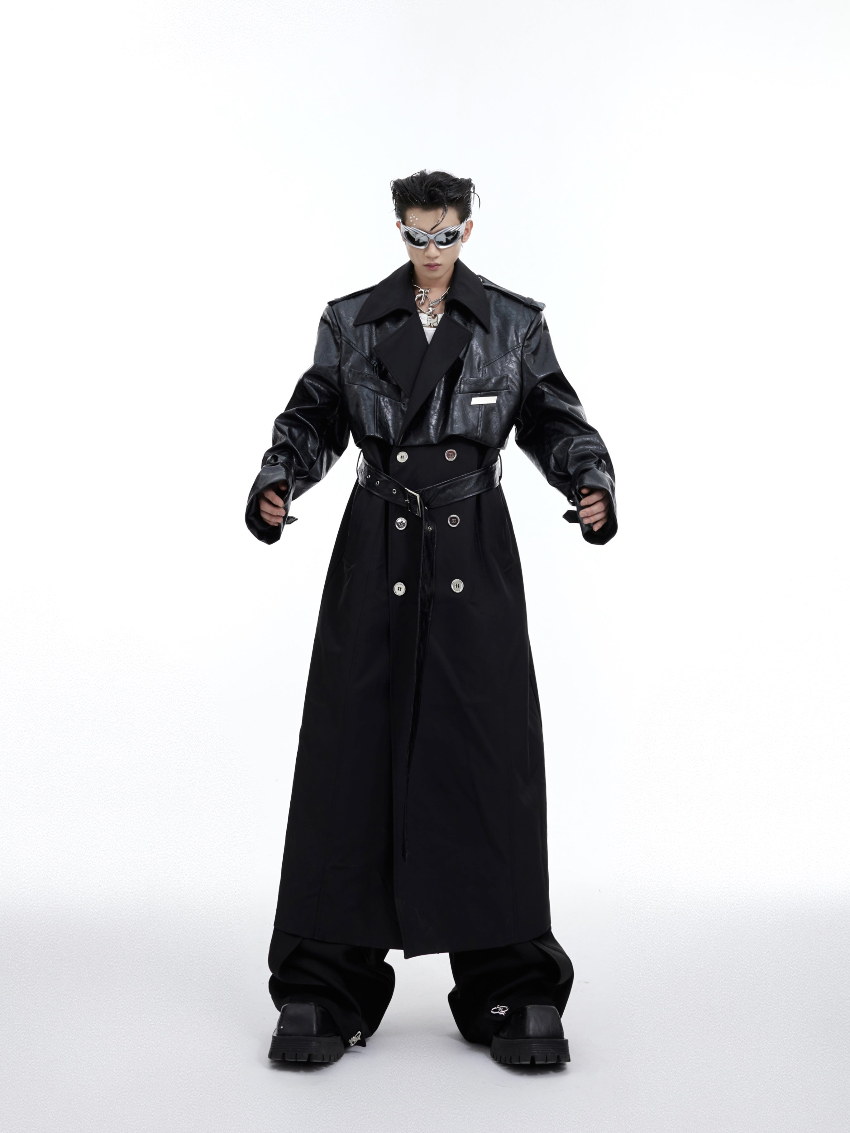Deconstructed-Oversized-Long-Coat---Double-Layer-Patchwork-Design-Black