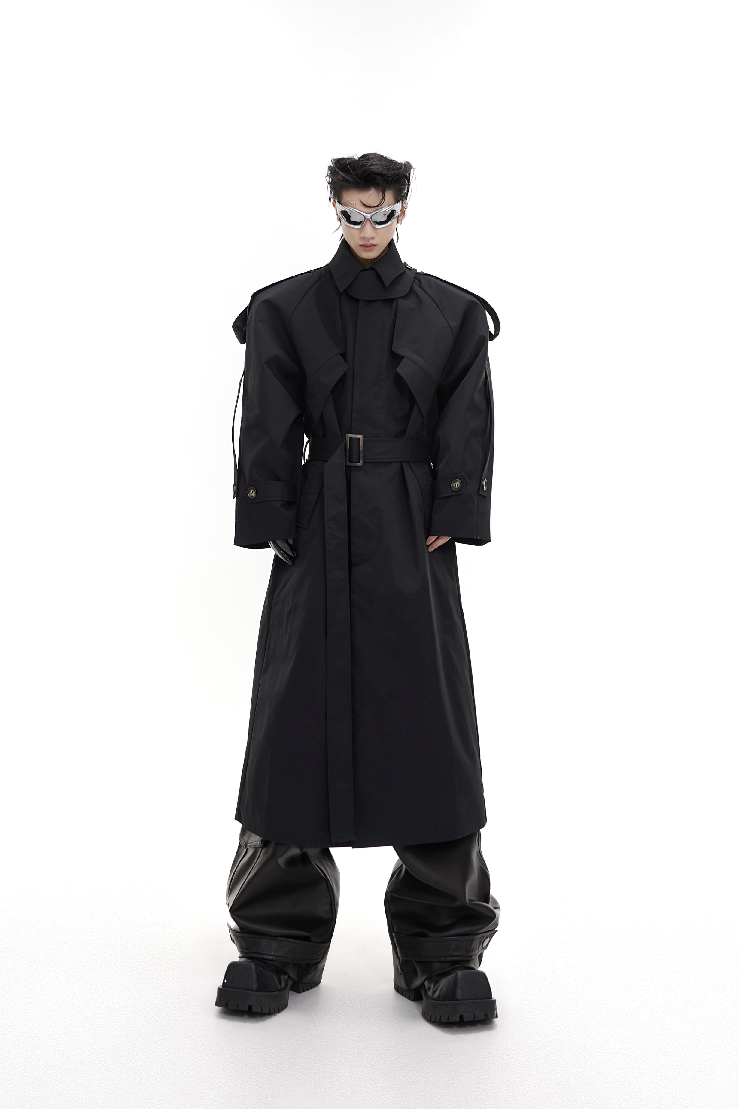 Deconstructed-Oversized-Shoulder-Pad-Trench-Coat---Streetwear-Longline-Black