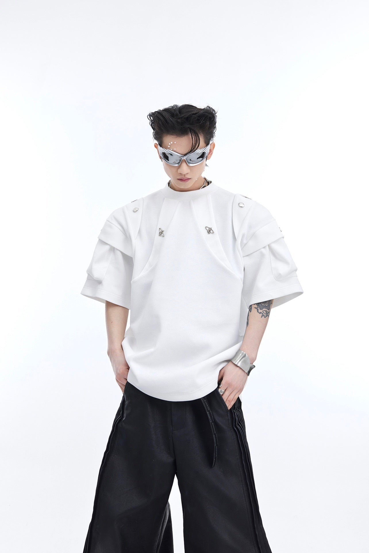 Deconstructed-Oversized-Tee---Padded-Shoulder---Heavyweight-Streetwear-White