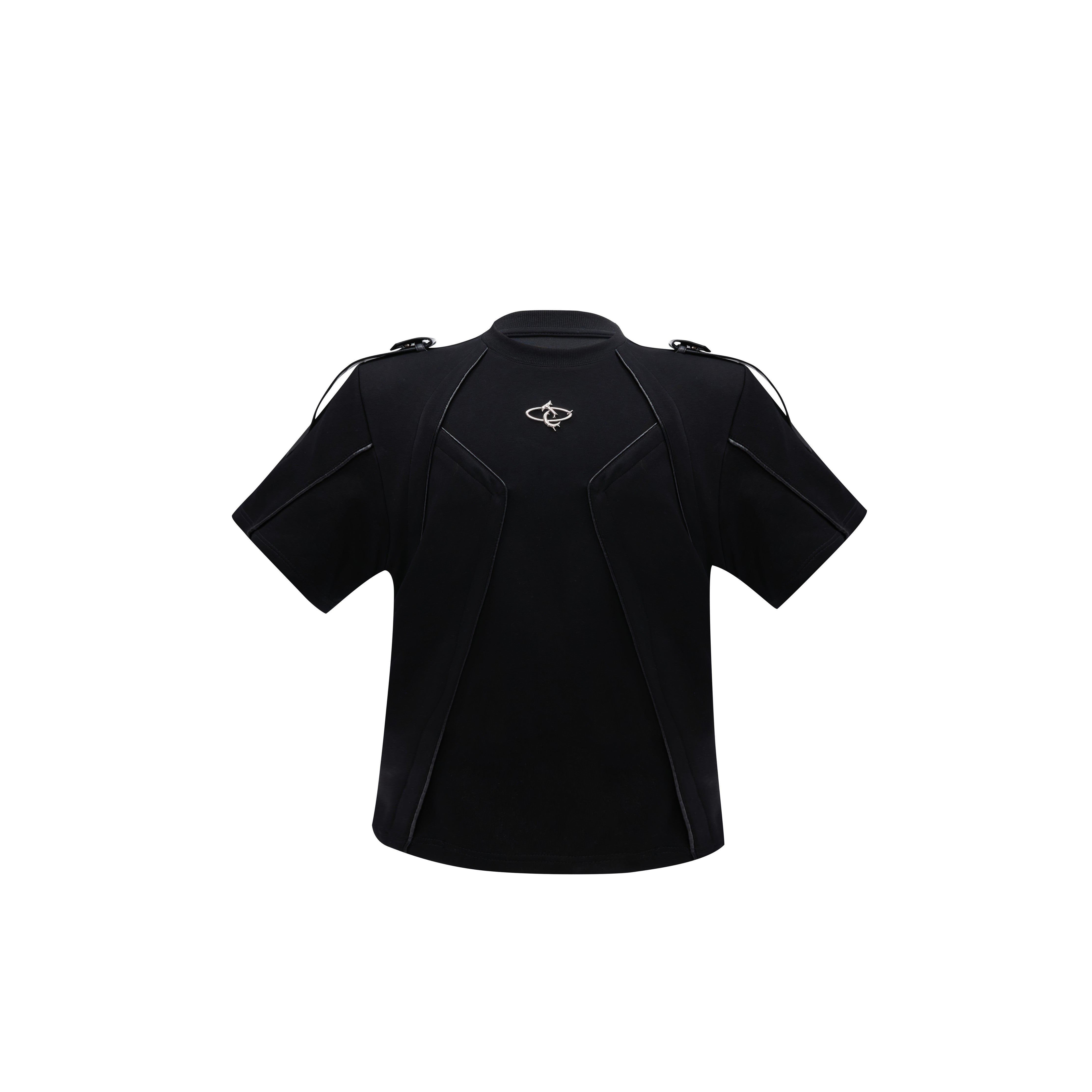 Deconstructed-Oversized-Tee---Raw-Edge-Spliced-Straps---Streetwear-Black