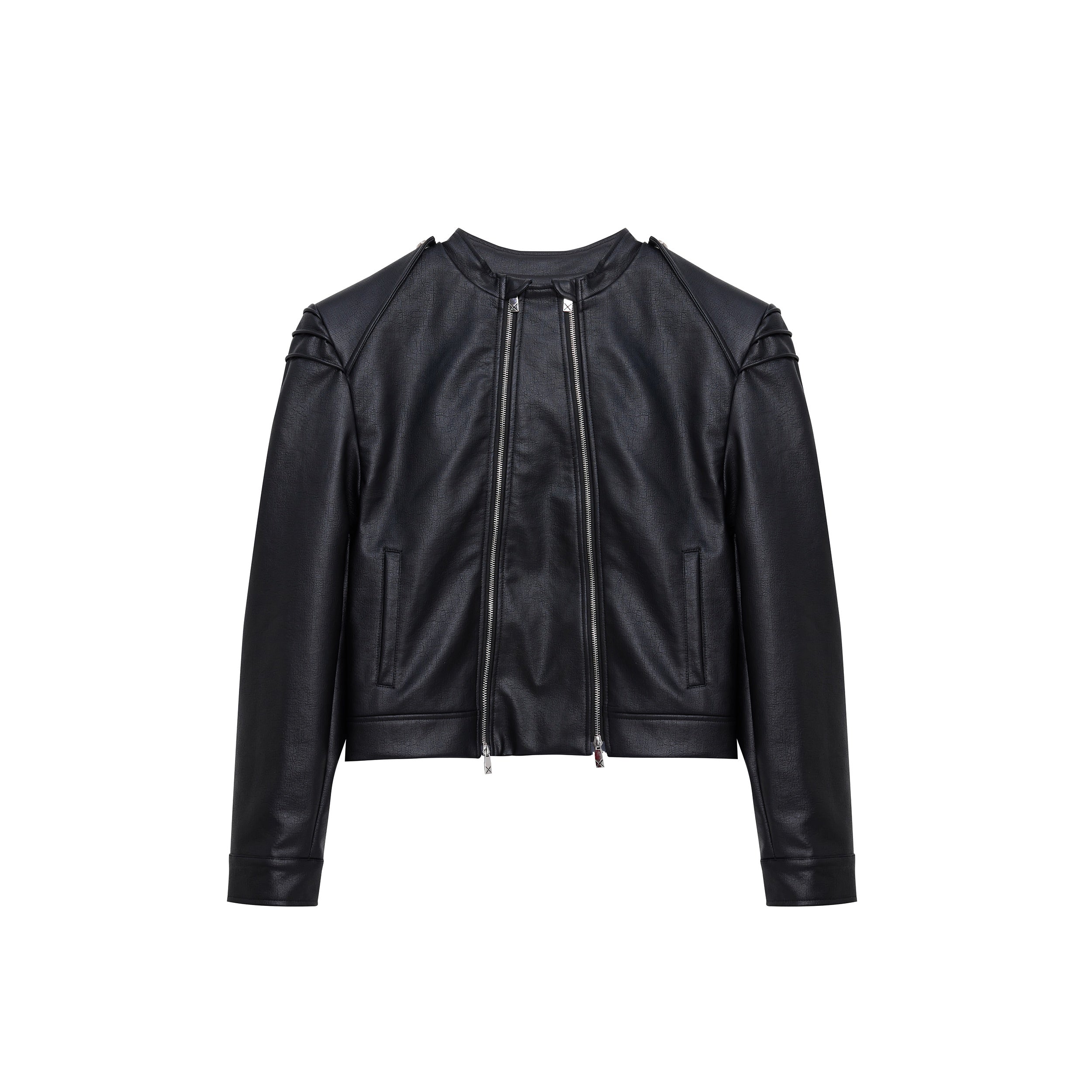 Deconstructed-PU-Biker-Jacket---Heavyweight-Double-Zip-Streetwear-Black