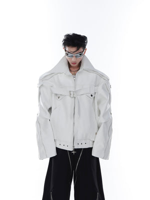 Deconstructed-PU-Leather-Jacket---Mens-Edgy-Biker-Coat-with-Metal-Details-White