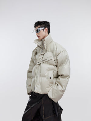 Deconstructed-PU-Puffer-Jacket---Winter-Streetwear-with-Metal-Straps-White