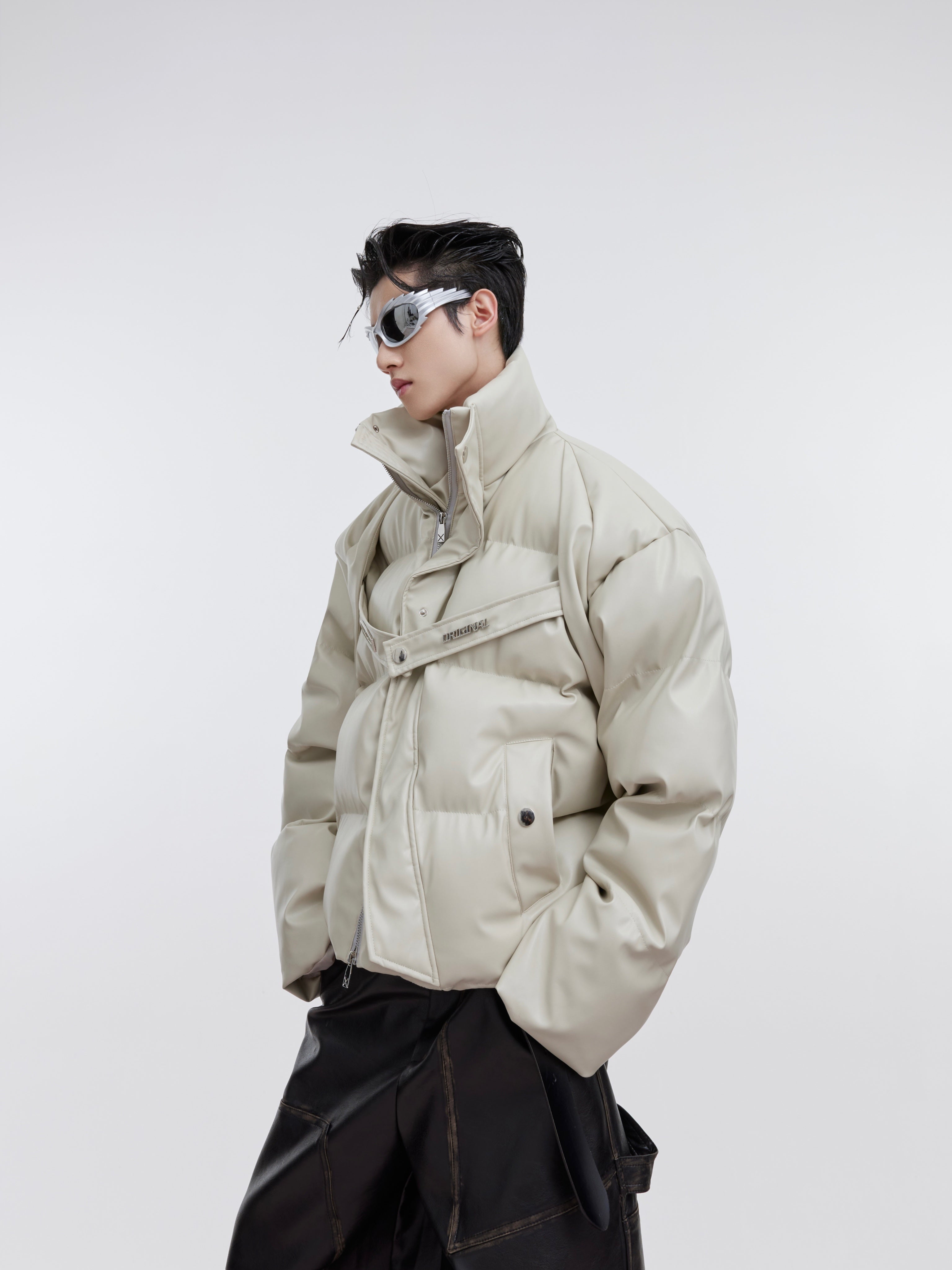 Deconstructed-PU-Puffer-Jacket---Winter-Streetwear-with-Metal-Straps-White