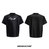 Deconstructed-Pearl-Trim-V-Neck-Tee---Oversized-Streetwear-Top-Black-T-shirt