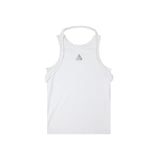 Deconstructed-Ribbed-Tank-Top---Double-Strap---Metallic-Logo-White