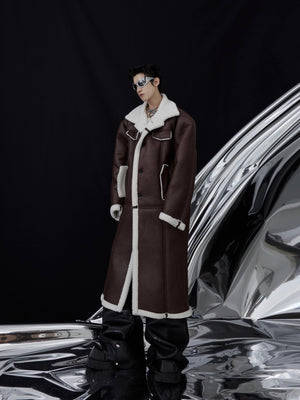Deconstructed-Shearling-Long-Coat---Streetwear-Oversized-Faux-Fur-Jacket-Brown