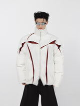 Deconstructed-Short-Puffer-Jacket---Split-Color-Stand-Collar-Streetwear-White