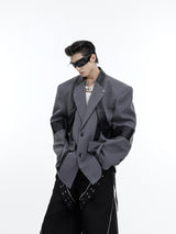 Deconstructed-Shoulder-Pad-Blazer---Metallic-Detail-Streetwear-Jacket-Gray