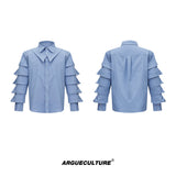 Deconstructed-Shoulder-Pad-Shirt---Pleated-Collar-Streetwear-Top-Blue