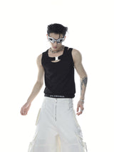 Deconstructed-Tank-Top---Metal-Buckle-Detail---Streetwear-Tee-Black-