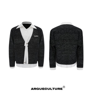 Deconstructed-Tie-Shirt-Knit-Sweater---Loose-Fit-Streetwear-Black-Jacket