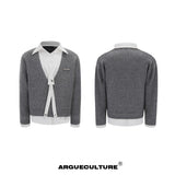 Deconstructed-Tie-Shirt-Knit-Sweater---Loose-Fit-Streetwear-Gray-Jacket