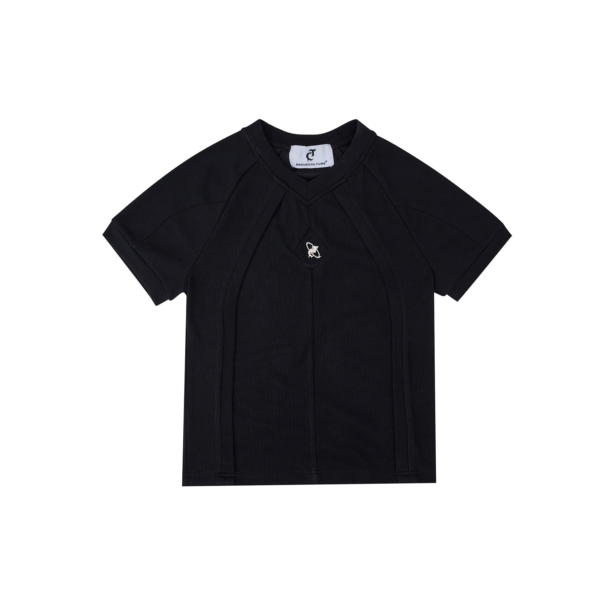 Deconstructed-Unisex-Slim-Fit-Tee---Textured-Streetwear-Top-Black