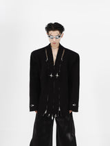 Deconstructed-V-Neck-Knit-Cardigan-with-Shoulder-Pads--Metal-Accents-Black