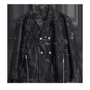 Deconstructed-Vintage-PU-Leather-Blazer---Oversized-Shoulder-Jacket-Black
