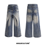 Deconstructed-Washed-Blue-Jeans---Distressed-Streetwear-Pants-Blue-Jacket