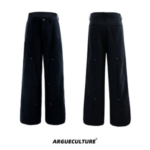 Deconstructed-Wool-Pants-with-Metal-Studs---Loose-Fit-Streetwear-Black-Bottoms