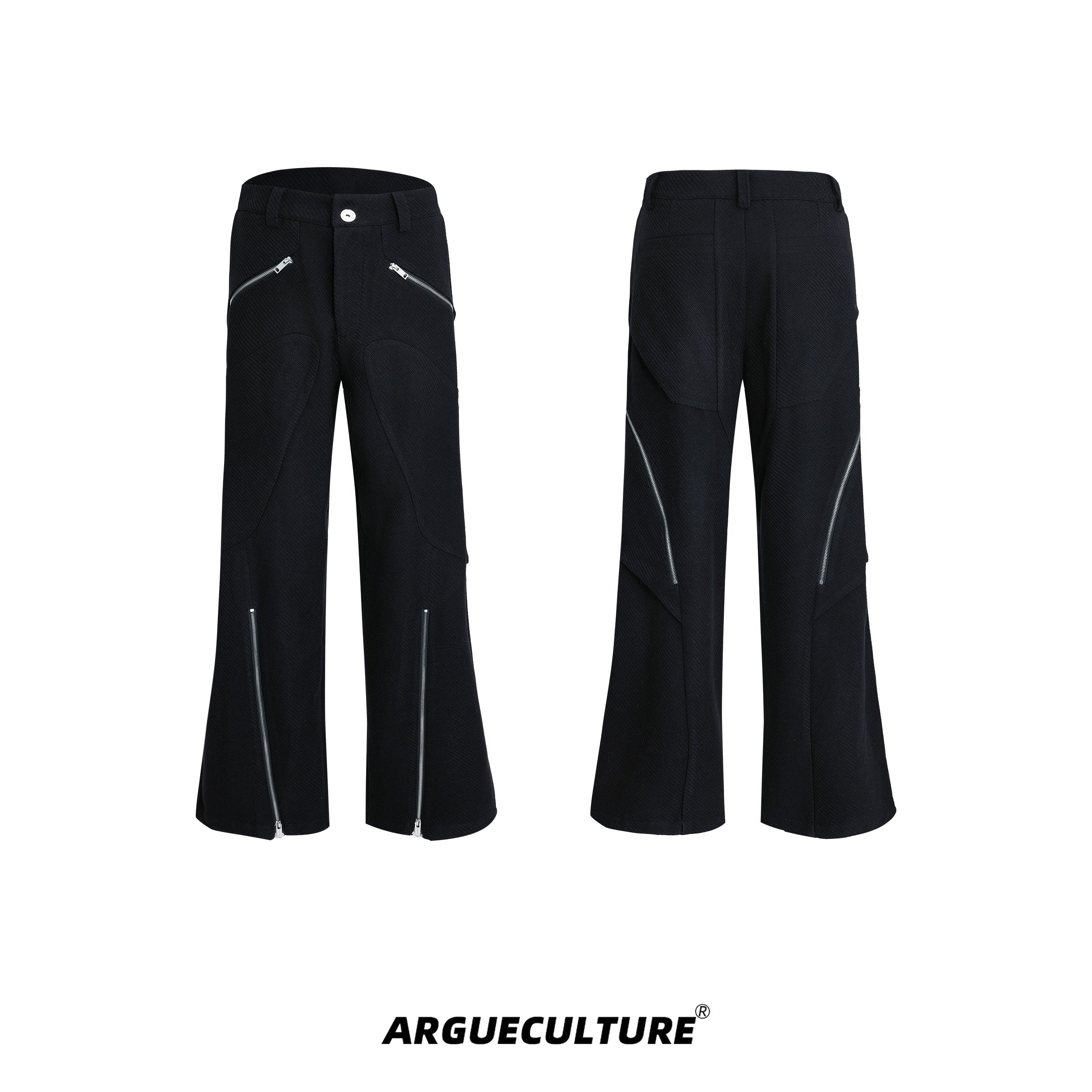 Deconstructed-Zip-Detail-Wool-Trousers---Loose-Fit-Streetwear-Pants-Black-Bottoms