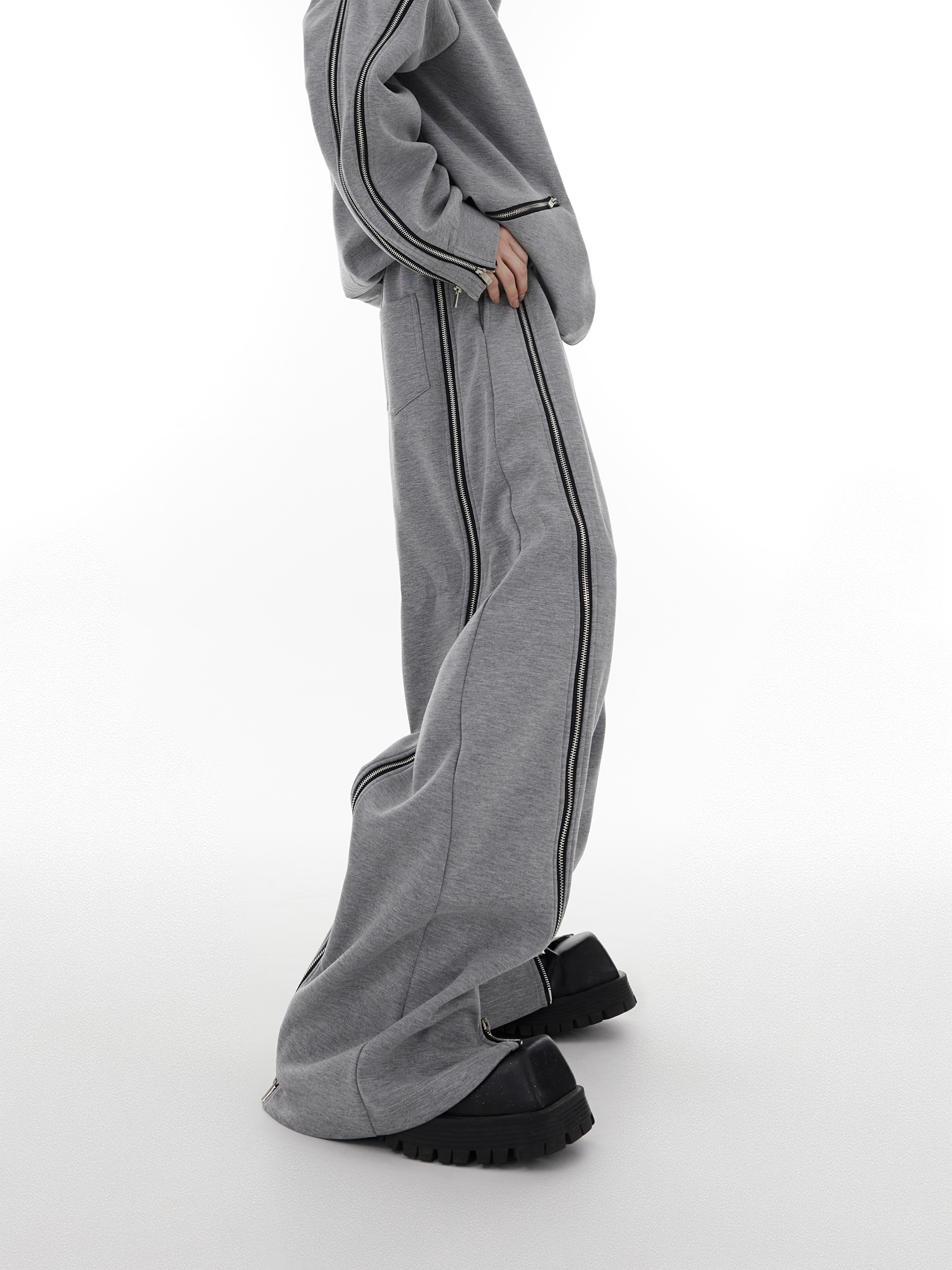 Deconstructed-Zip-Up-Hoodie---Drop-Shoulder-Oversized-Streetwear-Set-Gray-Pants
