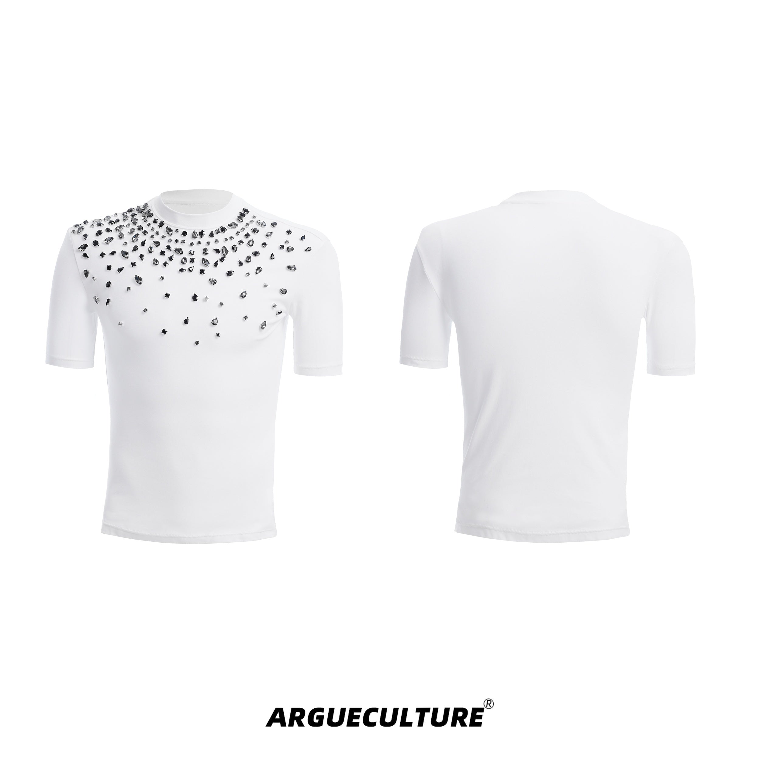 Diamond-Trimmed-Slim-Fit-Cropped-Tee---Heavyweight-Streetwear-White-jacket