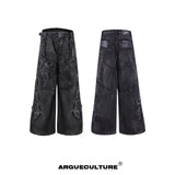 Distressed-Black-Jeans---Deconstructed-PU-Leather-Panels-Gray-Bottoms