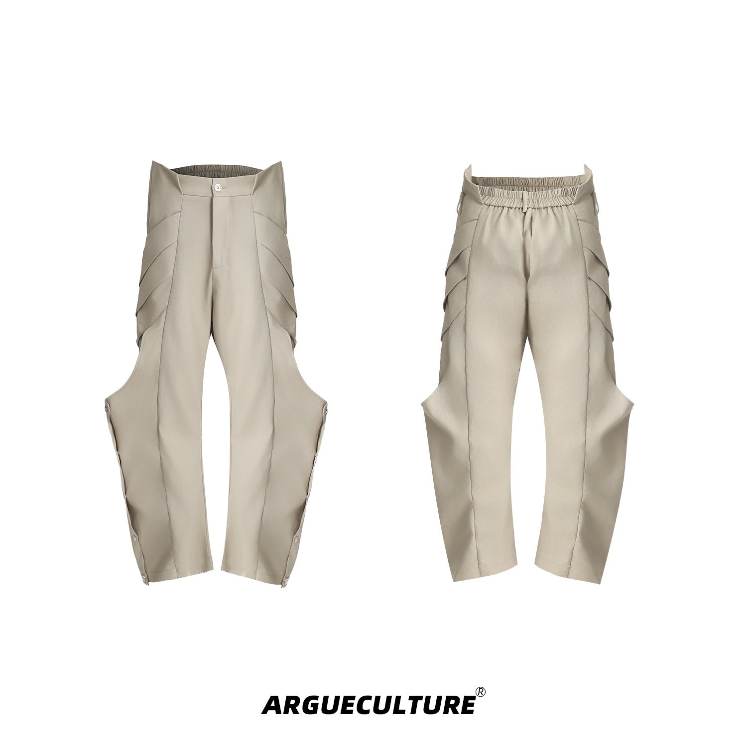 Distressed-Cargo-Pants---Loose-Fit-with-Metal-Snaps--Pleats-Bottoms