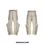 Distressed-Cargo-Pants---Loose-Fit-with-Metal-Snaps--Pleats-Bottoms
