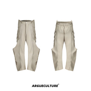 Distressed-Cargo-Pants---Loose-Fit-with-Metal-Snaps--Pleats-Bottoms