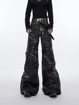 Distressed-Deconstructed-Leather-Pants---Vintage-Flared-Fit-Black