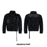Distressed-Denim-Jacket---Cropped-Washed-Two-Tone-Streetwear-Black-jacket