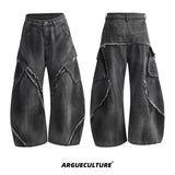 Distressed-Vintage-Wide-Leg-Jeans---Relaxed-Fit-Raw-Hem-Black-Bottoms