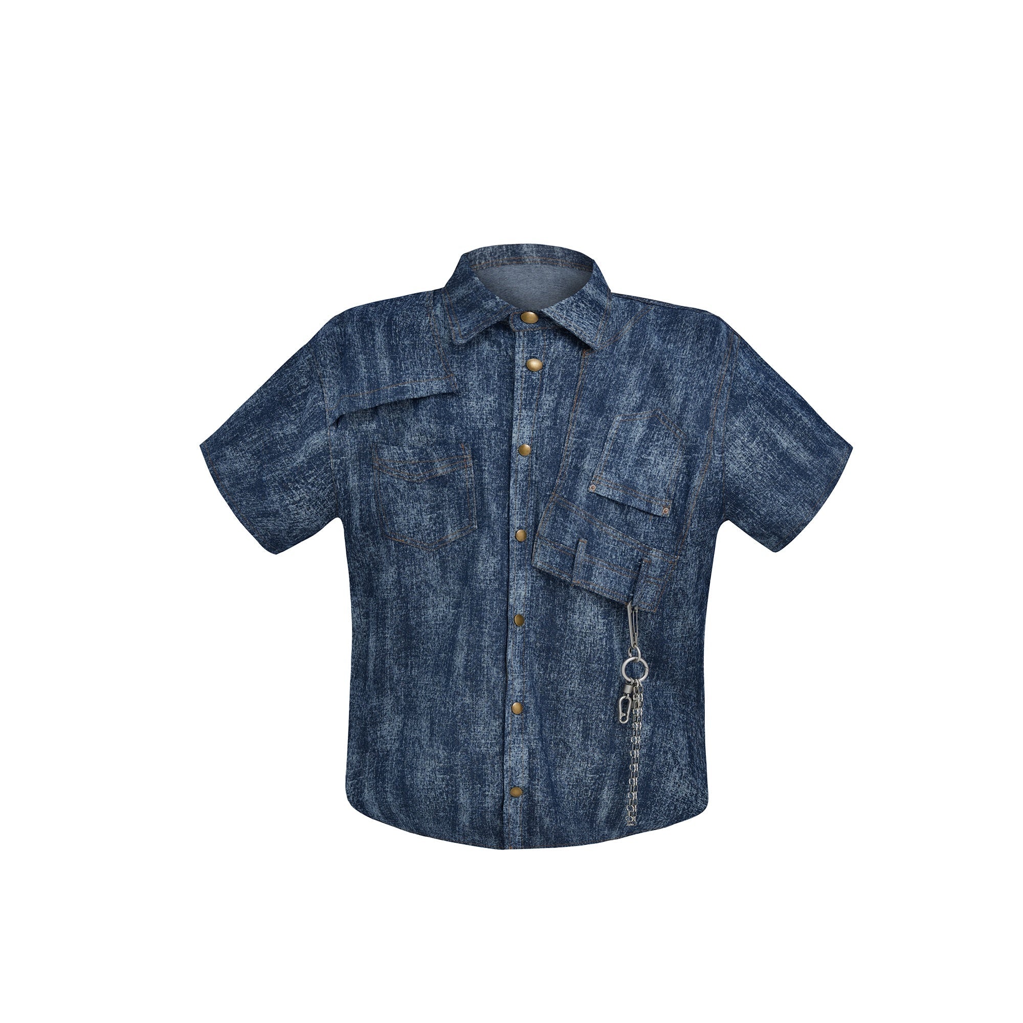 Distressed-Washed-Dye-Polo-Tee---Vintage-Modern-Streetwear-Blue
