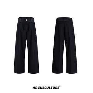 Double-Layer-High-Waist-Flare-Pants---Minimalist-Solid-Casual-Trousers-Black