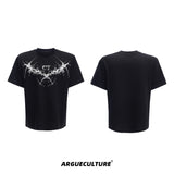 Edgy-Studded-Embroidered-Tee---Oversized-Streetwear-Summer-Top-Black-T-shirt