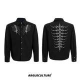 Embroidered-Studded-Spine-Shirt---Streetwear-Long-Sleeve-Top-Black-shirt