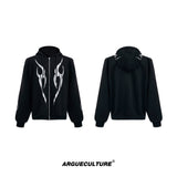 Flame-Print-Hoodie---Oversized-Streetwear-Set---Heavyweight-Black-Top