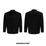 Floral-Print-Pearl-Trimmed-Oversized-Shirt-with-Detachable-Tie-Black-Jacket-(Including Ties)