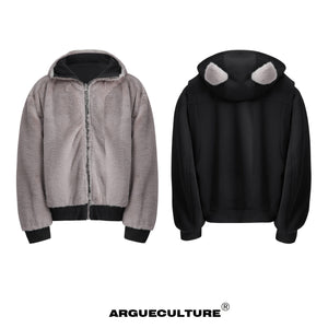 Fox-Hoodie---Reversible-Fleece-Jacket-for-Couples-Streetwear-Black-Jacket