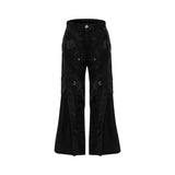 Futuristic-Liquid-Leather-Pants---Metallic-Buckles--Flared-Fit-Black