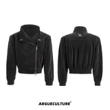 Glitter-Cropped-Jacket-with-Snake-Zip-Streetwear-Style-Brown-Jacket