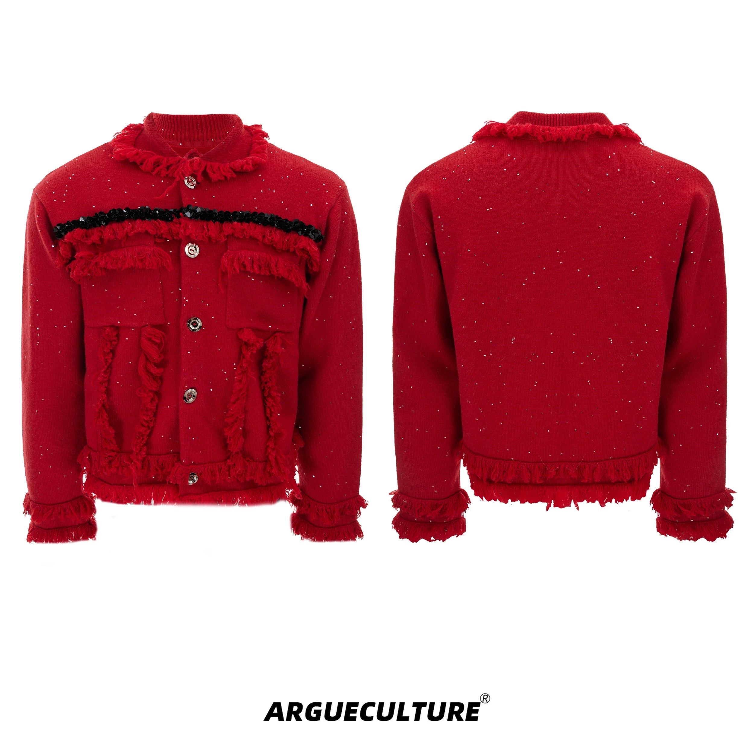 Glitter-Fringe-Oversized-Knit-Sweater---Streetwear-Shimmer-Top-Red-Jacket
