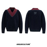 Glitter-V-Neck-Sweater---Colorblock-Knit-Christmas-Pullover-Black-Jacket