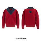 Glitter-V-Neck-Sweater---Colorblock-Knit-Christmas-Pullover-Red-Jacket