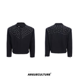Handmade-Rhinestone-Harrington-Jacket---Slim-Fit-Short-Coat-Black-jacket