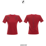 Heavyweight-280g-Short-Sleeve-T-Shirt---Studded-Spine-Embroidery-Red