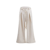 Heavyweight-Belted-Twill-Pants---Straight-Fit-Casual-Trousers-Yellow