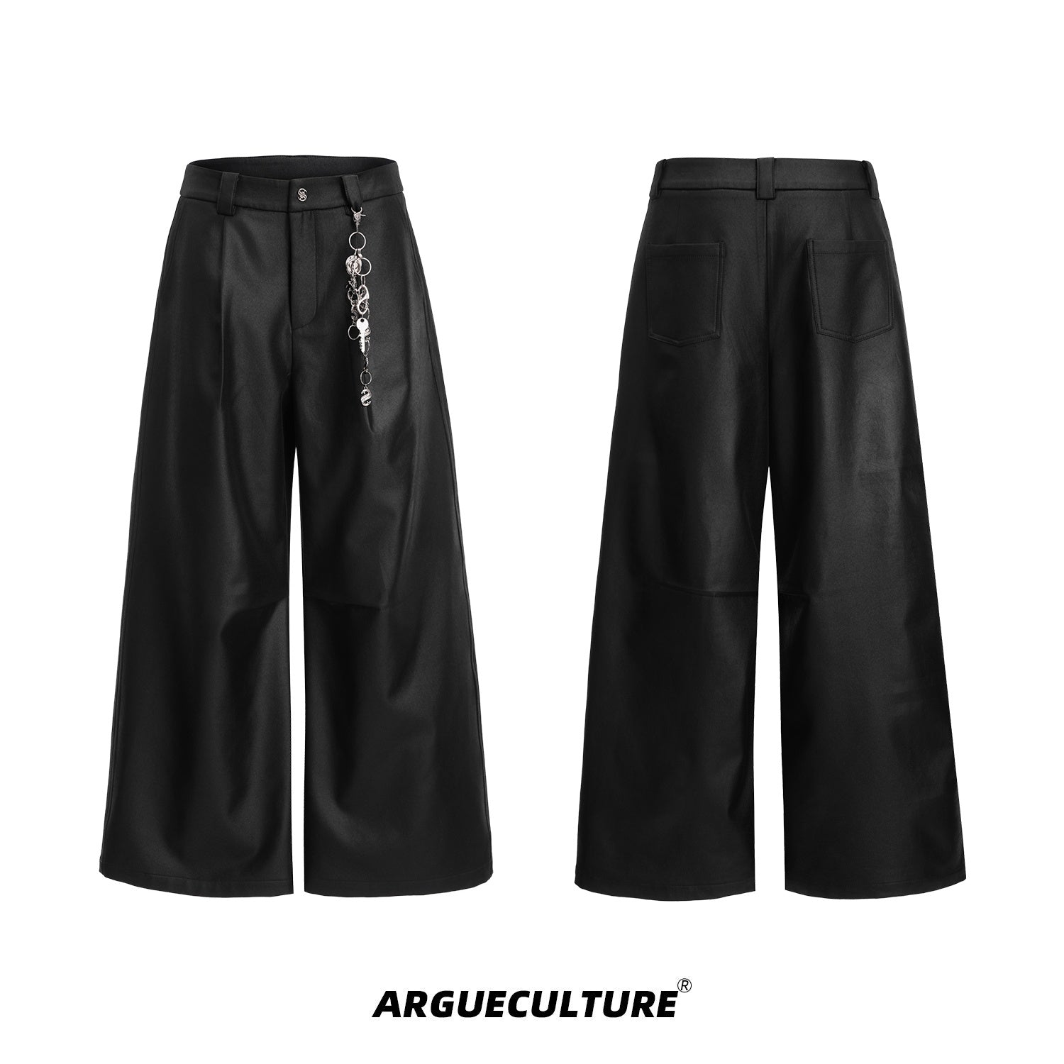 Heavyweight-Coated-Cargo-Pants---Wide-Leg-Streetwear-with-Metallic-Accents-Black-Bottoms