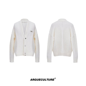 Heavyweight-Textured-V-Neck-Sweater---Loose-Fit-Streetwear-Cardigan-White